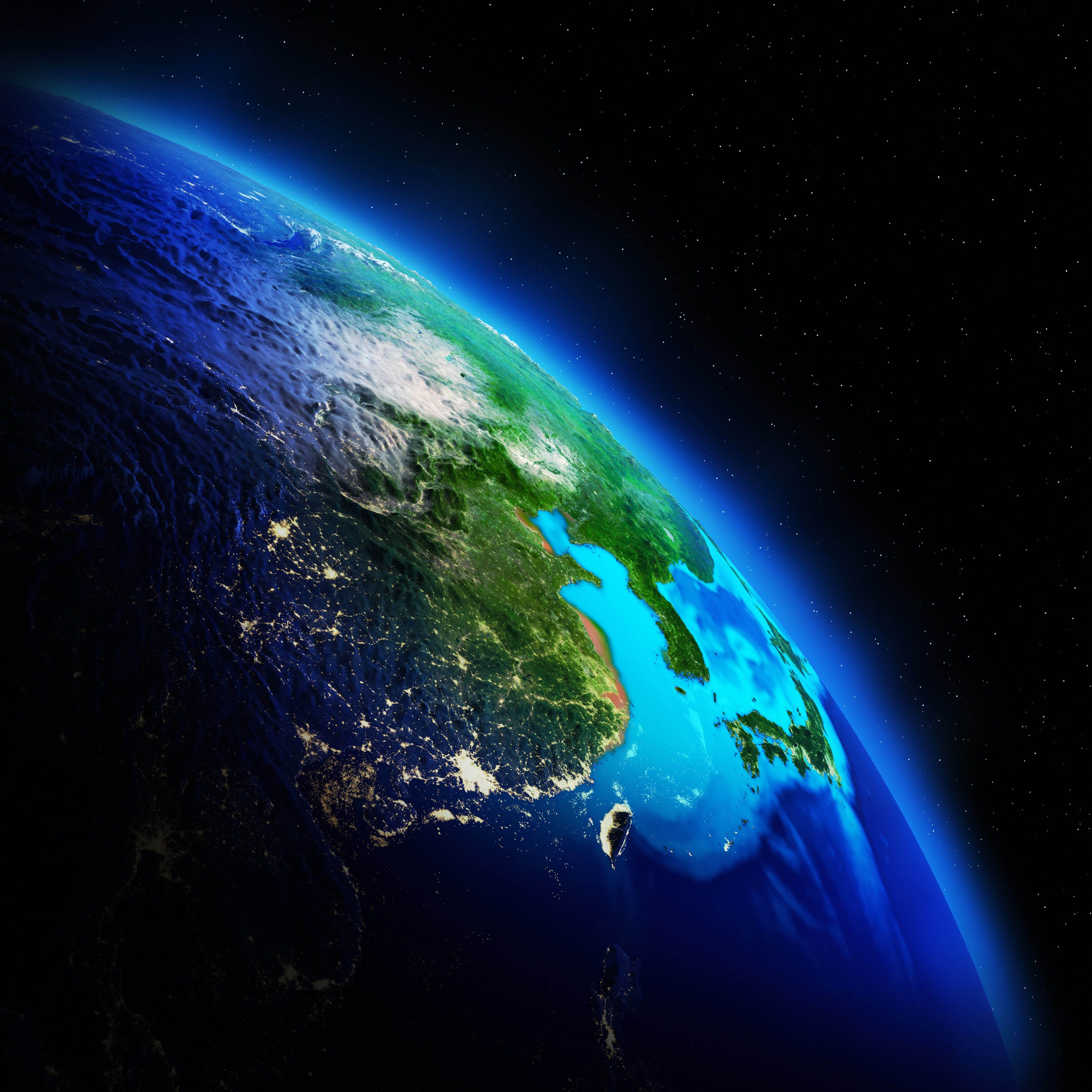 3500x3500 Asia Satellite Map of the World