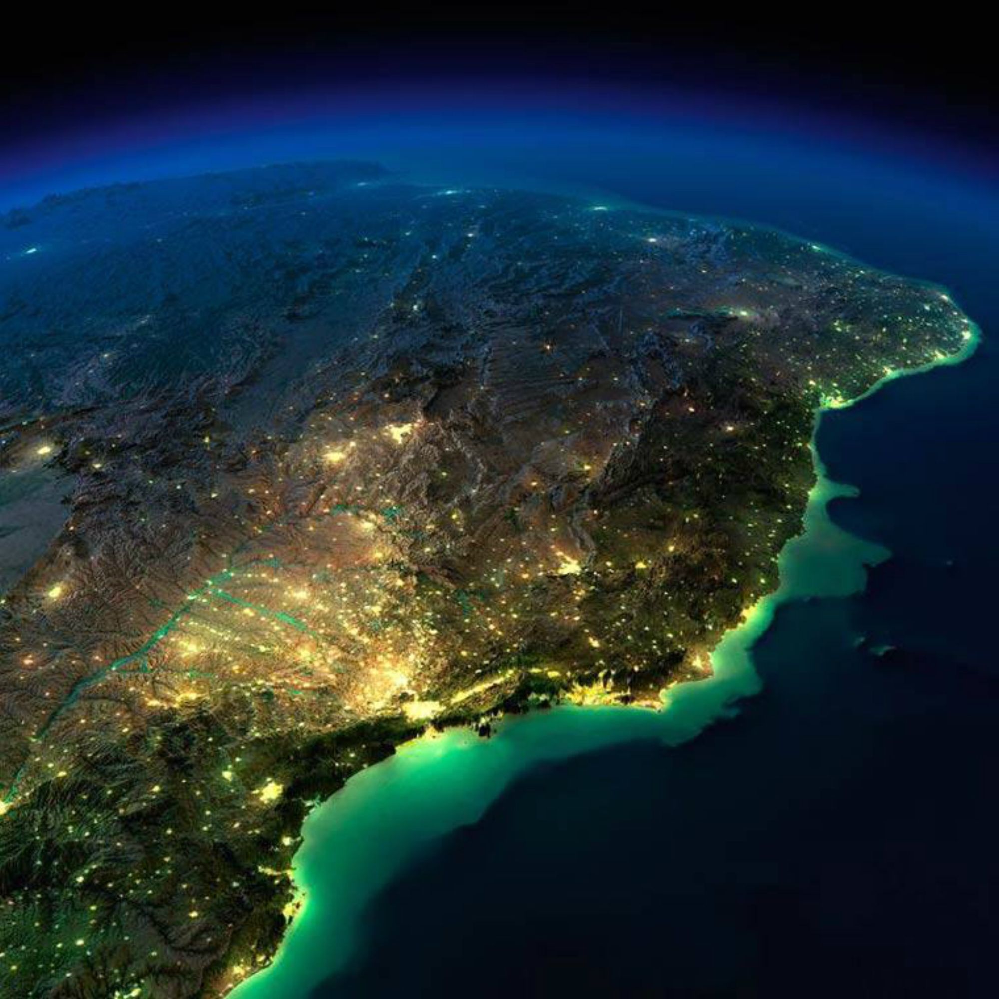 2000x2000 Surreal Image of Earth from Space