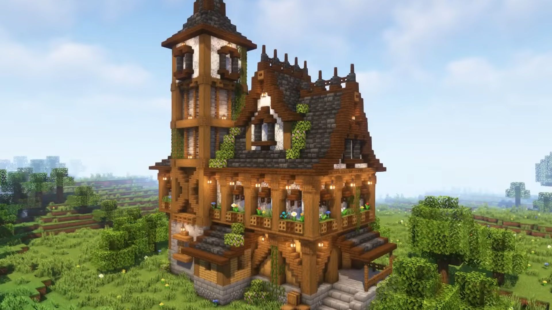 1920x1080 The best Minecraft mansions
