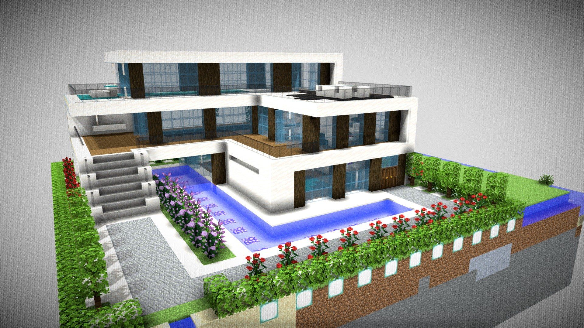 1920x1080 Minecraft modern house model by Hellhound Studios [d5e6bed]
