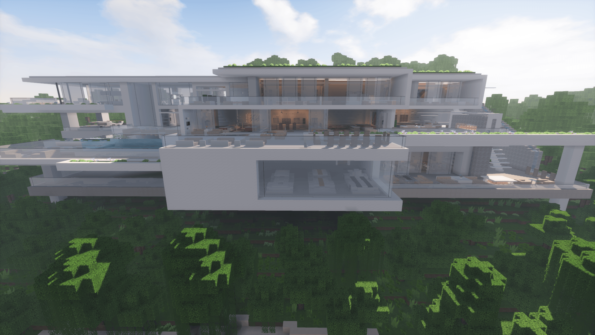 1920x1080 Minecraft Modern House Wallpaper