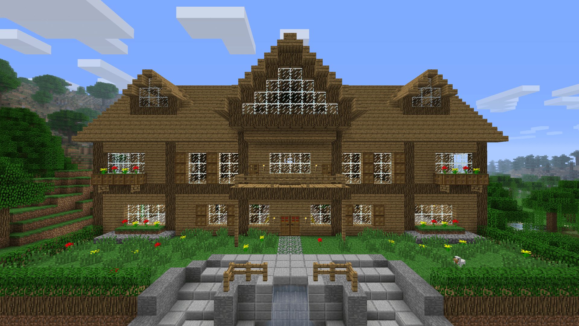 1920x1080 Minecraft Mansion Wallpaper