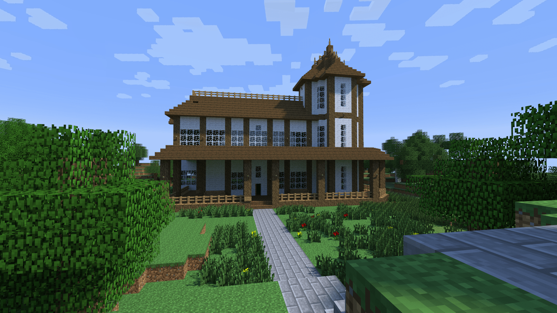 1920x1080 Minecraft Houses Wallpaper