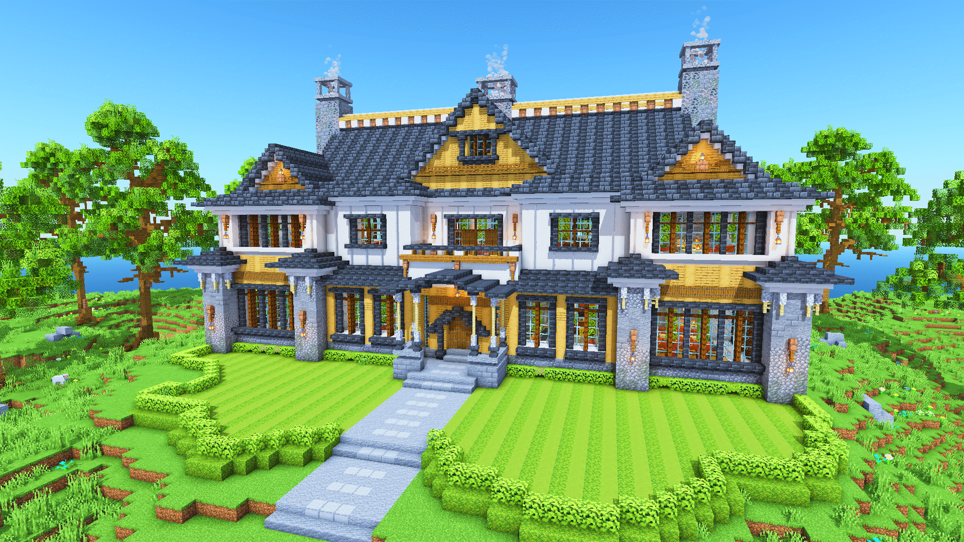 1920x1080 Minecraft Large Suburban HouseD Guide Charliecustard Builds
