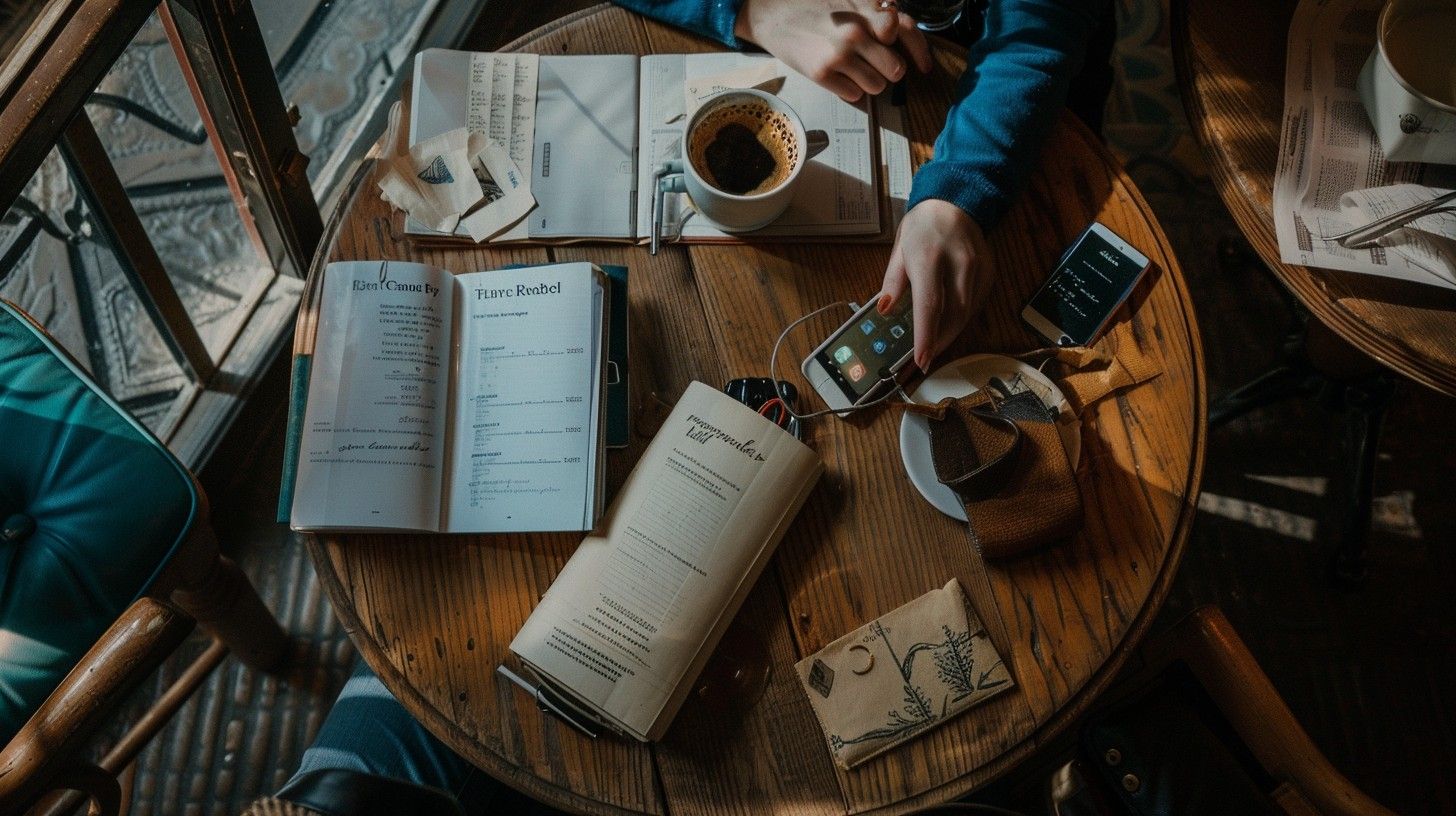 1456x816 Free Café Study Session Imageé, Studying, Smartphone
