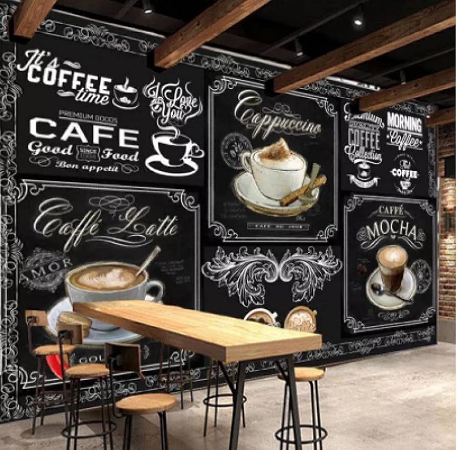 894x880 Custom Photo Wallpaper 3D Cafe Coffee Beans Blackboard Hand Drawn Wall Paper Murals Living Room Tv Sofa Bedroom Study Decor Peel And Stick Wall Photo