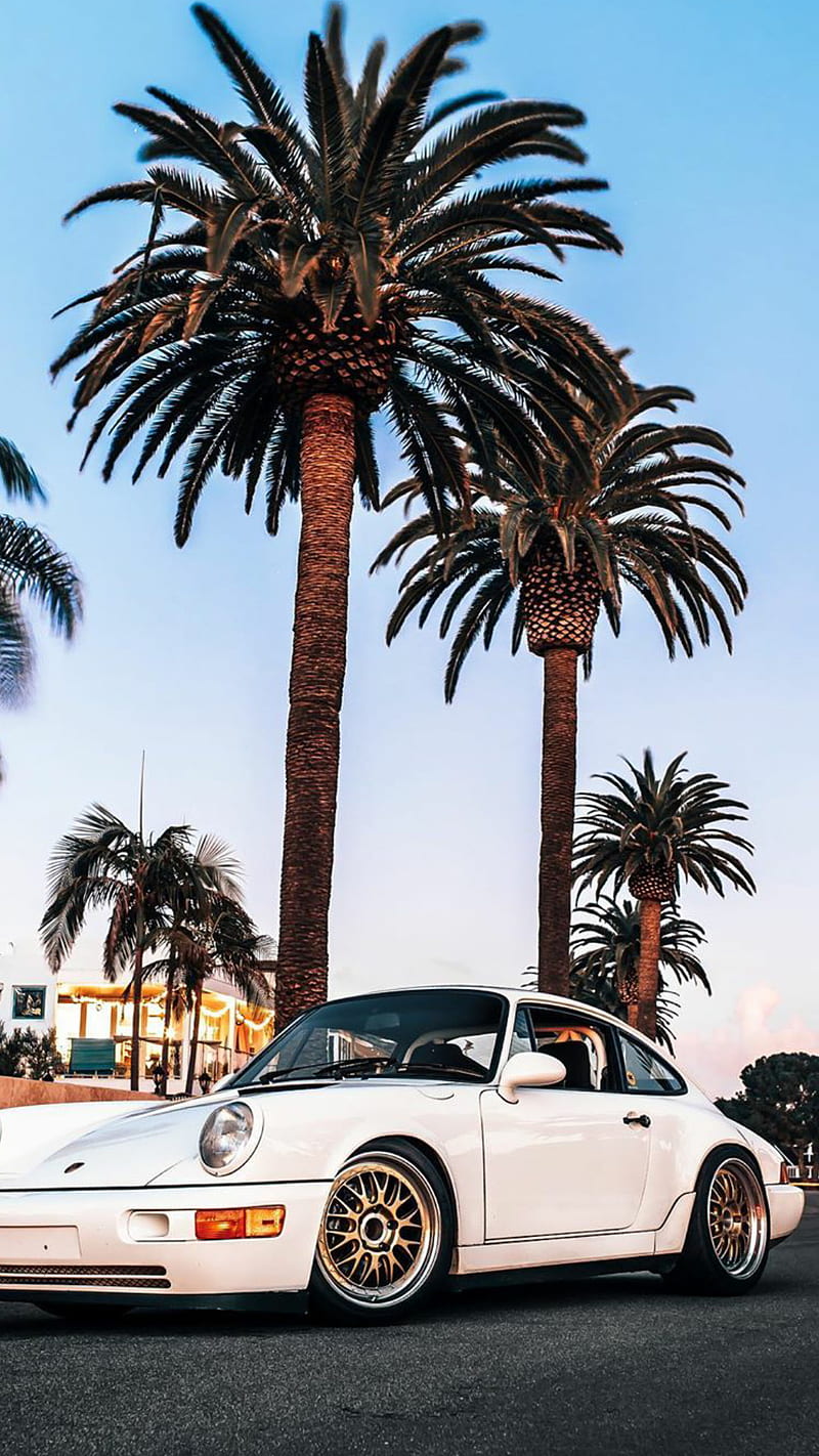 800x1422 MIAMI Porsche, america, car, classic, gold, sports, white, HD phone wallpaper