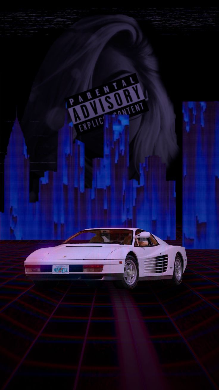 736x1308 Wallpaper ferrari testarossa aesthetic vaporwave 80s miami vice