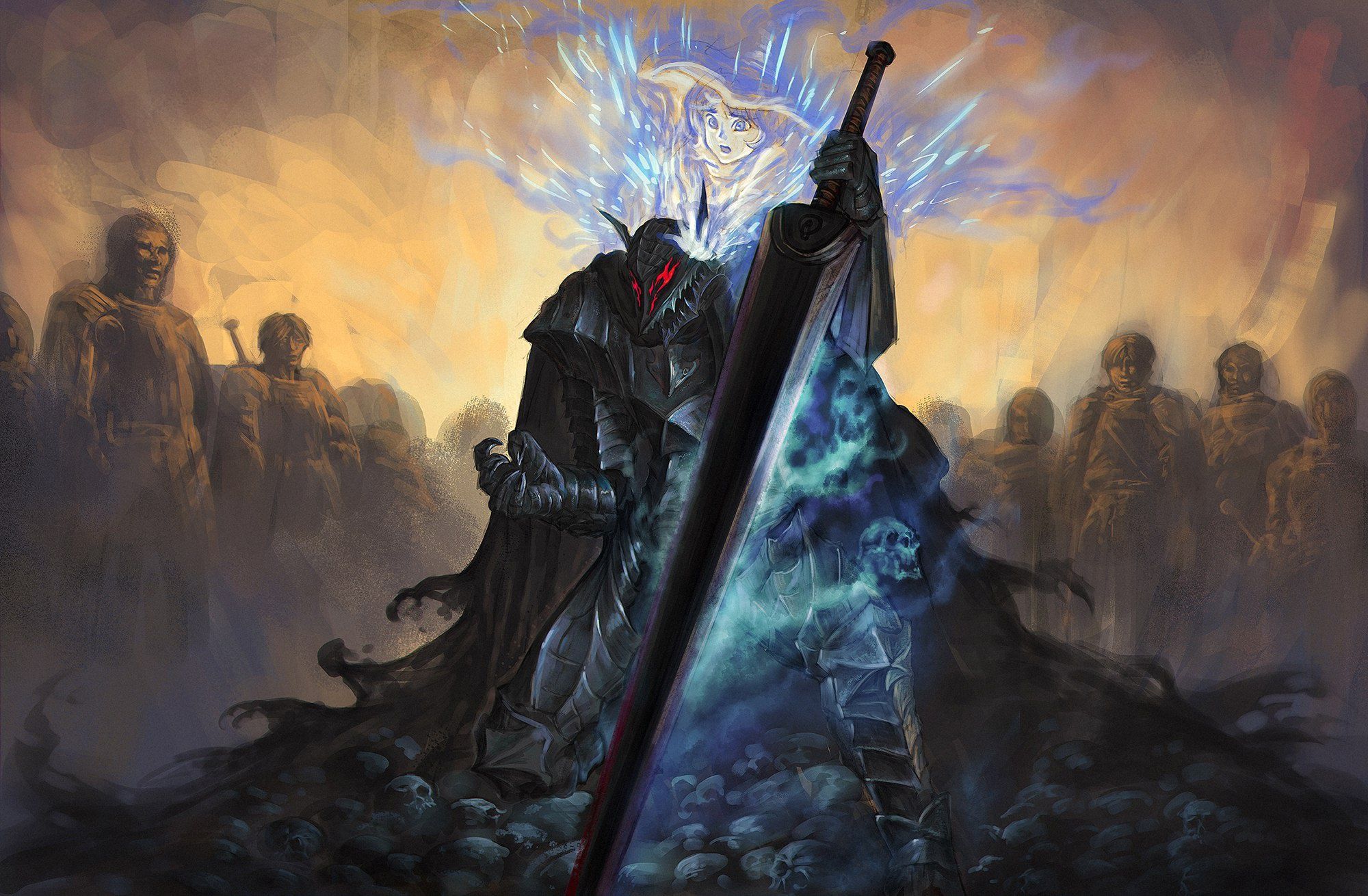 2000x1310 Wallpaper sword, armor, anime, art, Berserk, Guts, Schierke, Berserker for mobile and desktop, section прочее, resolution 2000x1310