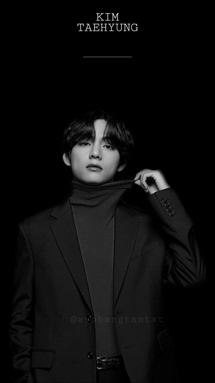 736x1308 Kim Taehyung dark wallpaper with text