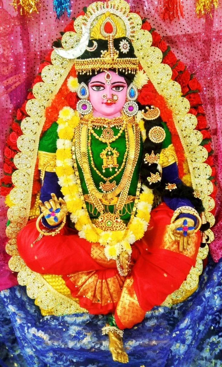 736x1220 Sri bala Tripura sundari alankaram at my home