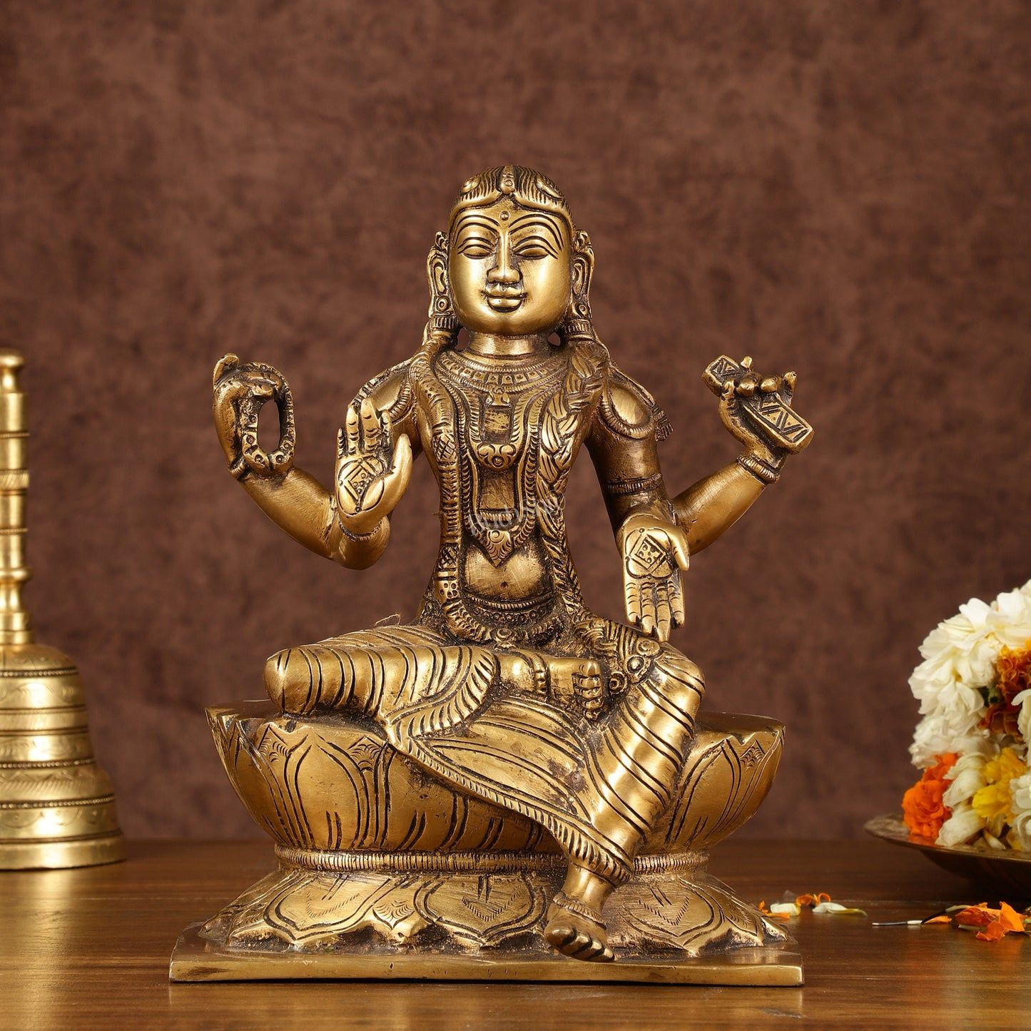1445x1445 Exquisite Brass Bala Sundari Statue. Tripura Sundari. Height: 9 inch