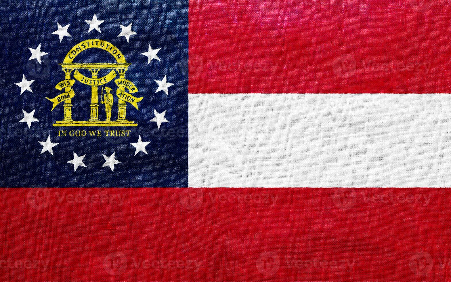 1568x980 Flag of Georgia USA state on a textured background. Concept collage