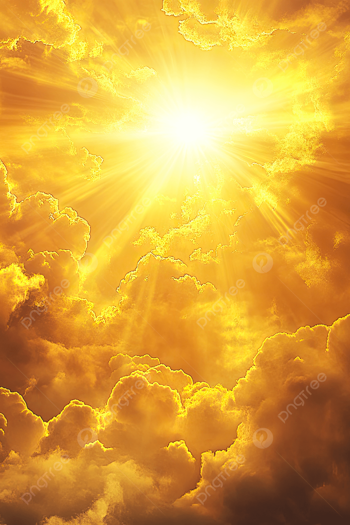 1200x1800 Golden Clouds And Sun Rays A Dramatic Sky Background Wallpaper Image For Free Download