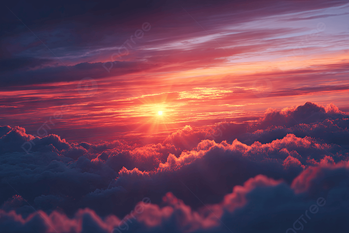 1200x800 Red Sunset Sun Setting Behind The Clouds God Rays Cinematic Fantasy Epic Sky Full Of And Orange Photo And Picture For Free Download