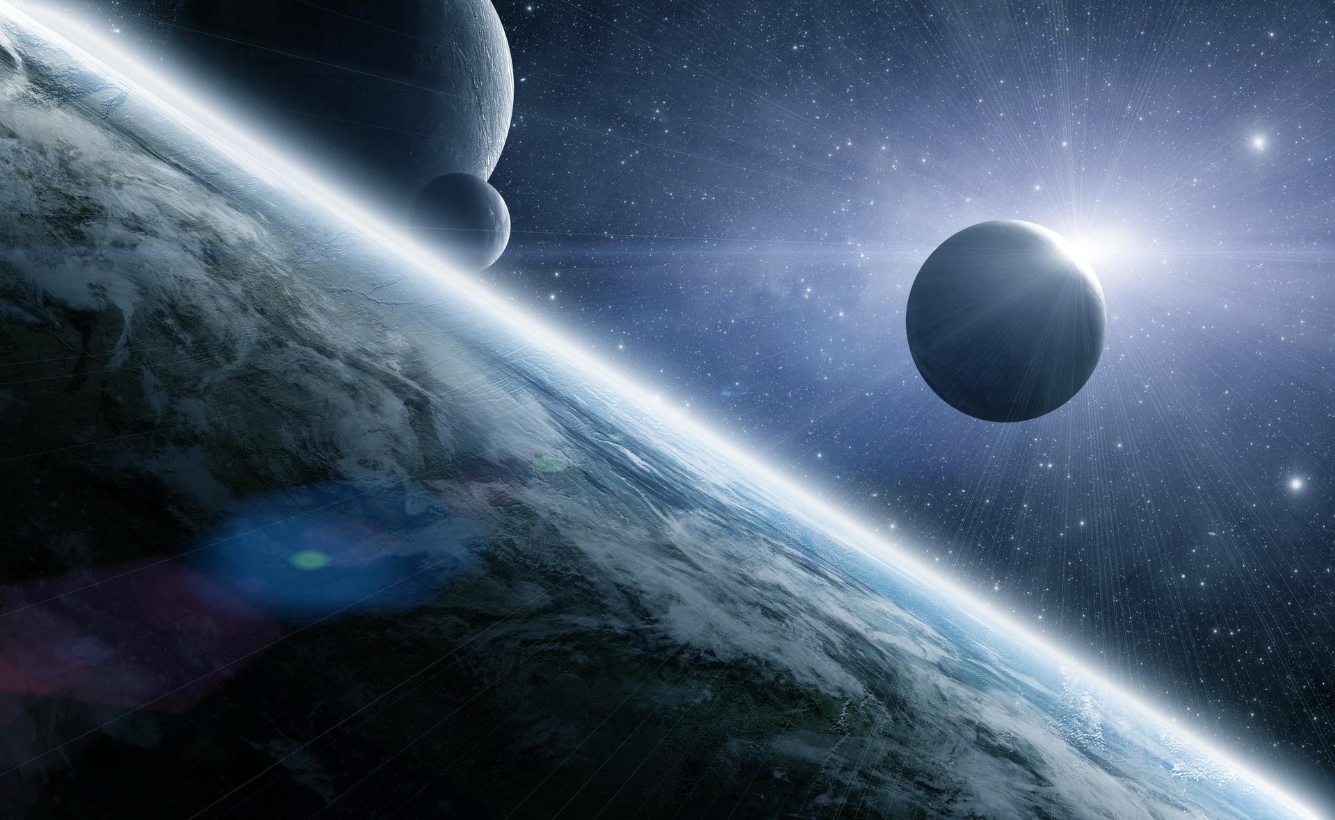 1920x1180 planets, light, rays Wallpaper, HD Space 4K Wallpaper, Image and Background
