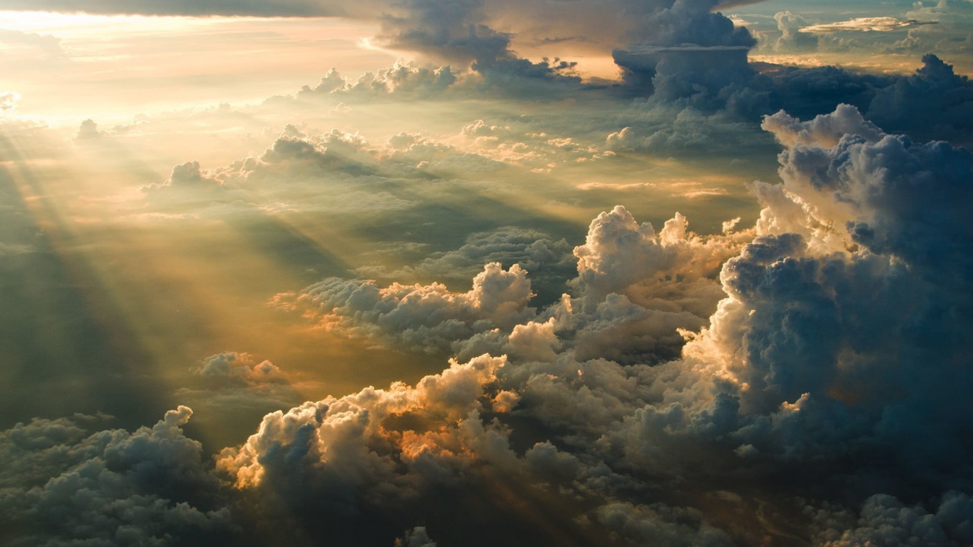 1920x1080 Crepuscular rays and clouds HD wallpaper