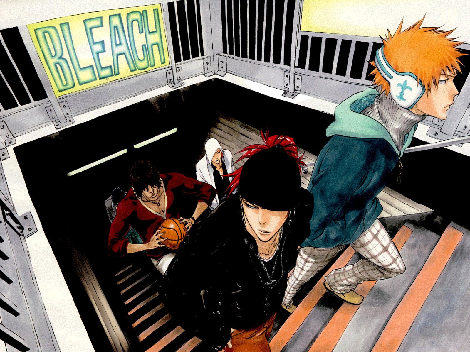 1600x1200 Bleach HD Wallpaper: Renji, Yasutora, and Ichigo in Actionx1200