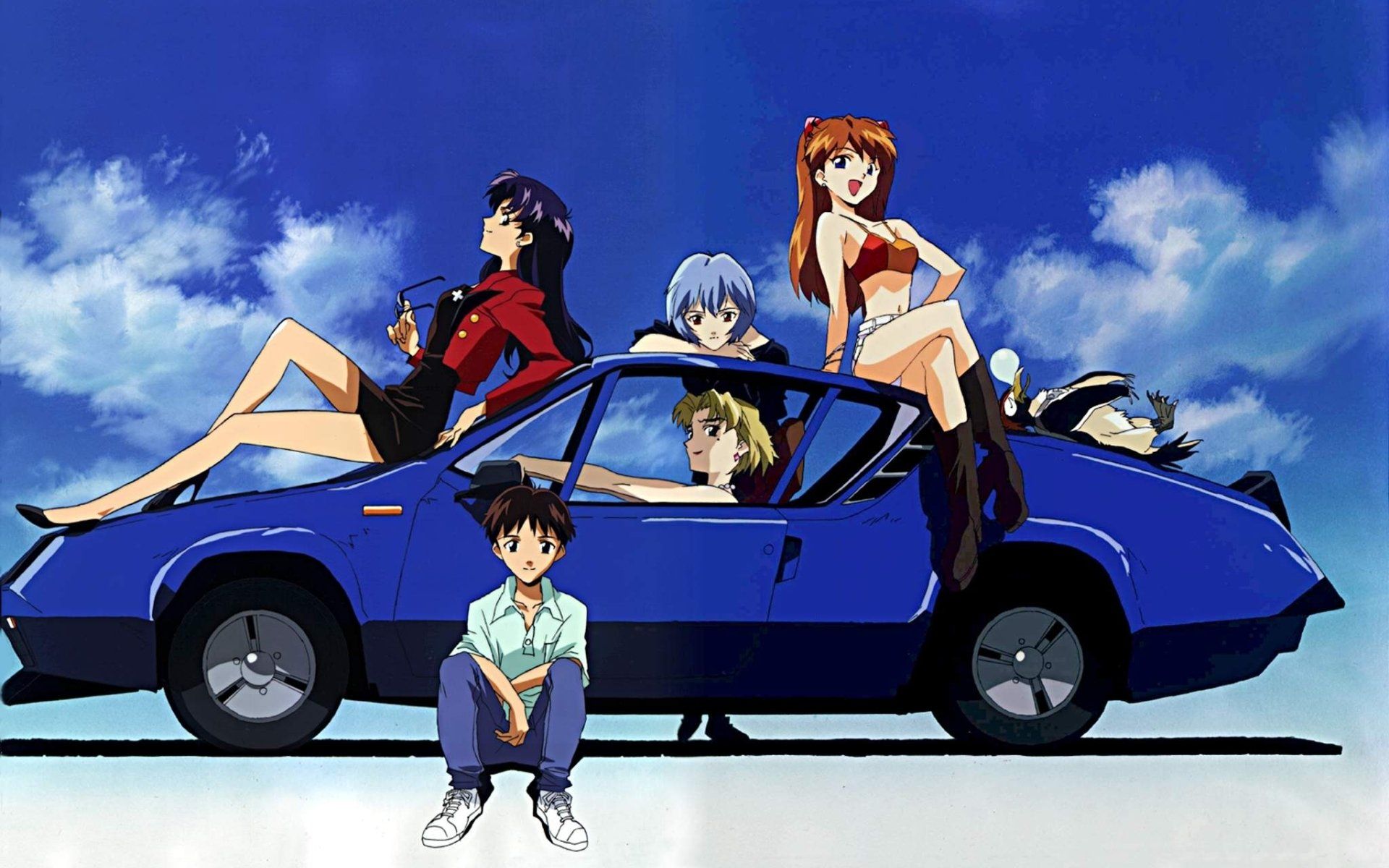 1920x1200 Neon Genesis Evangelion HD Wallpaper: Iconic Heroes & Pen Pen Unite in Stylex1200
