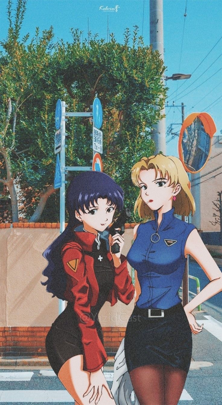 736x1338 Misato Katsuragi & Ritsuko Akagi