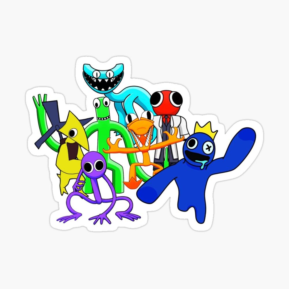 1000x1000 Cyan Rainbow Friends Wallpaper