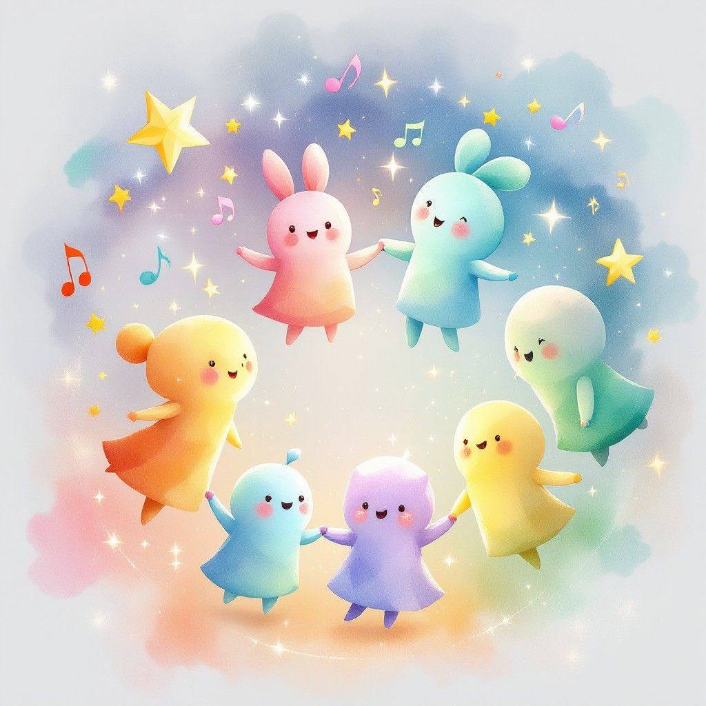 1024x1024 Download Dancing Rainbow Friends Image, Magical, Pastel