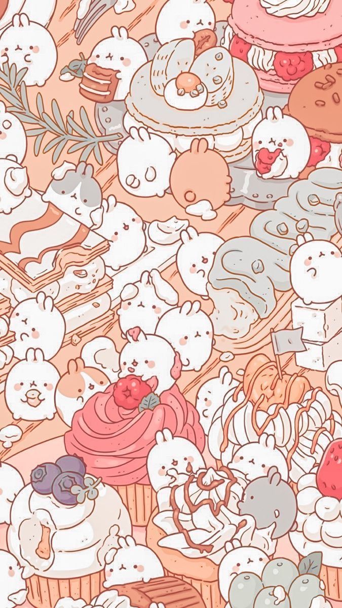 675x1200 Molang dessert Kawaii wallpaper