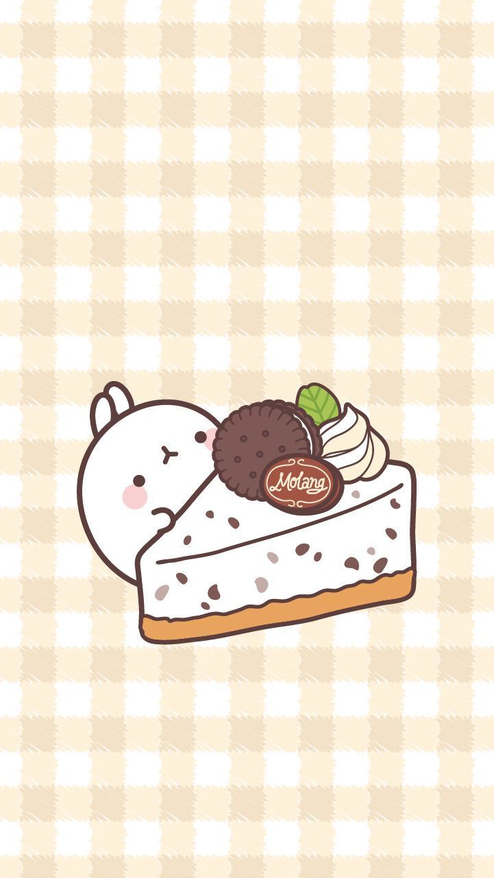 721x1281 Cute Kawaii Cake Drawing. Molang bunny wallpaper, Kawaii bakery wallpaper, Cute molang wallpaper