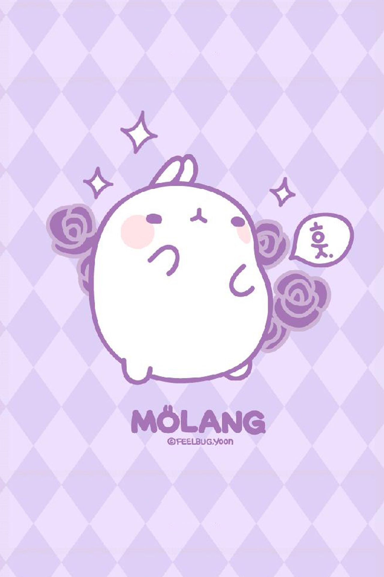 1280x1920 Molang Purple Wallpaper