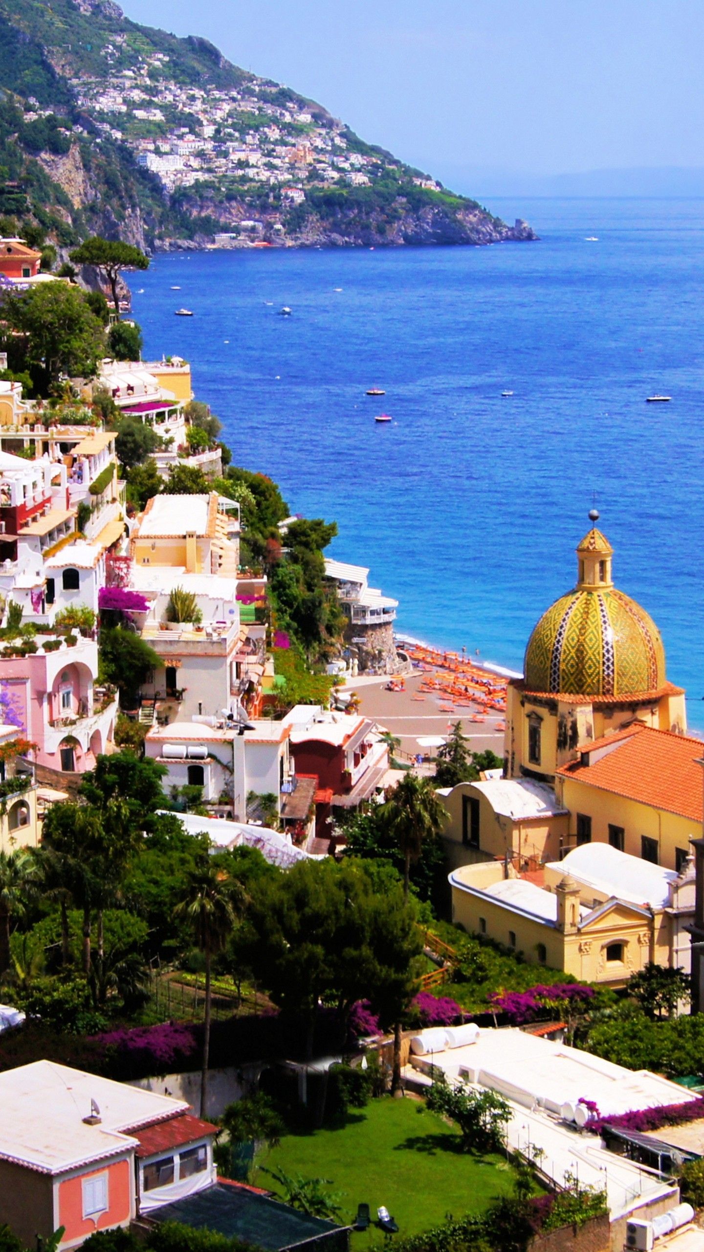 1440x2560 Amalfi Coast Mediterranean Gulf of Salerno in Southern Italy 4K 5K HD Travel Wallpaper