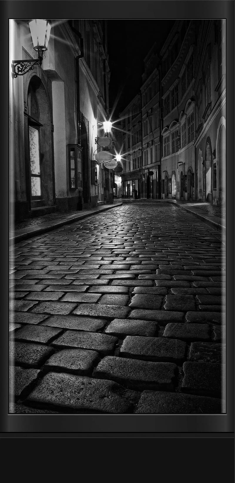 800x1644 Streetside, black, city, dark, haunted, noir, port, sin, street, travel, white, HD phone wallpaper