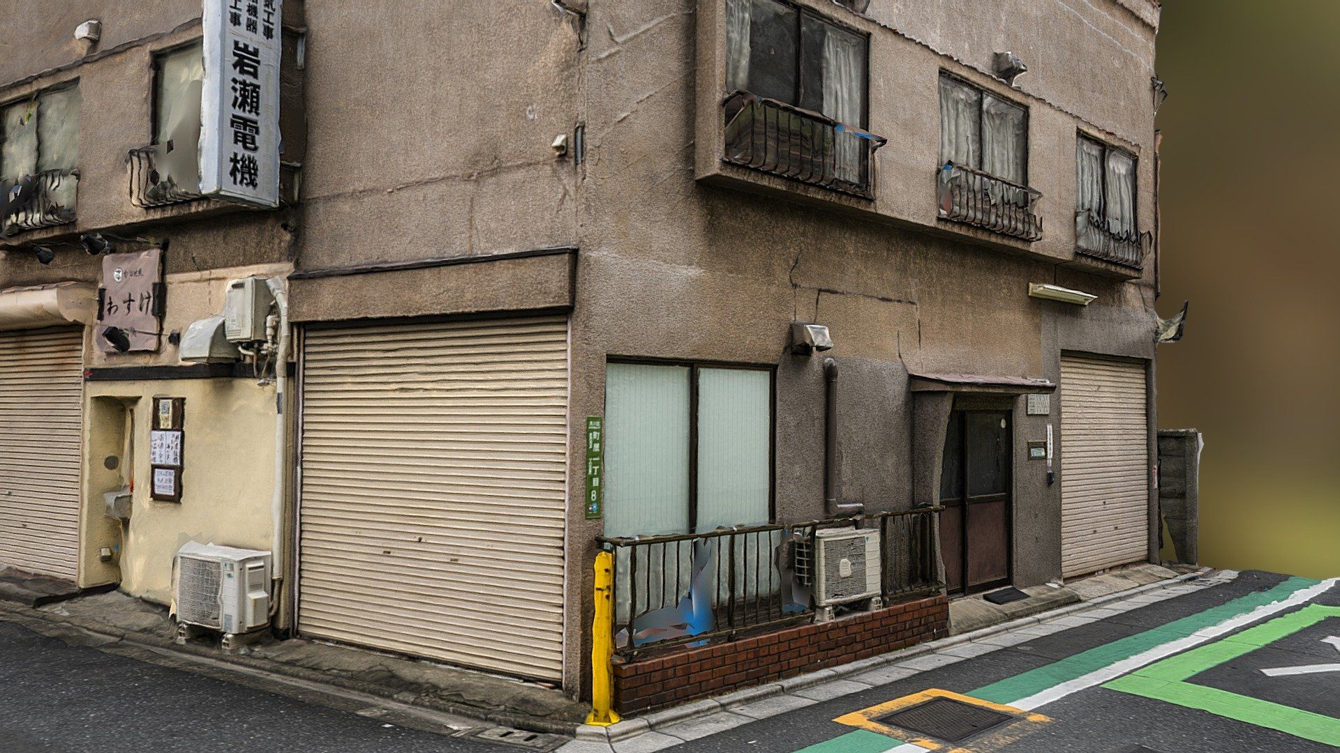 1920x1080 Japanese building street corner scan model by Miguel Bandera [9b1586b]