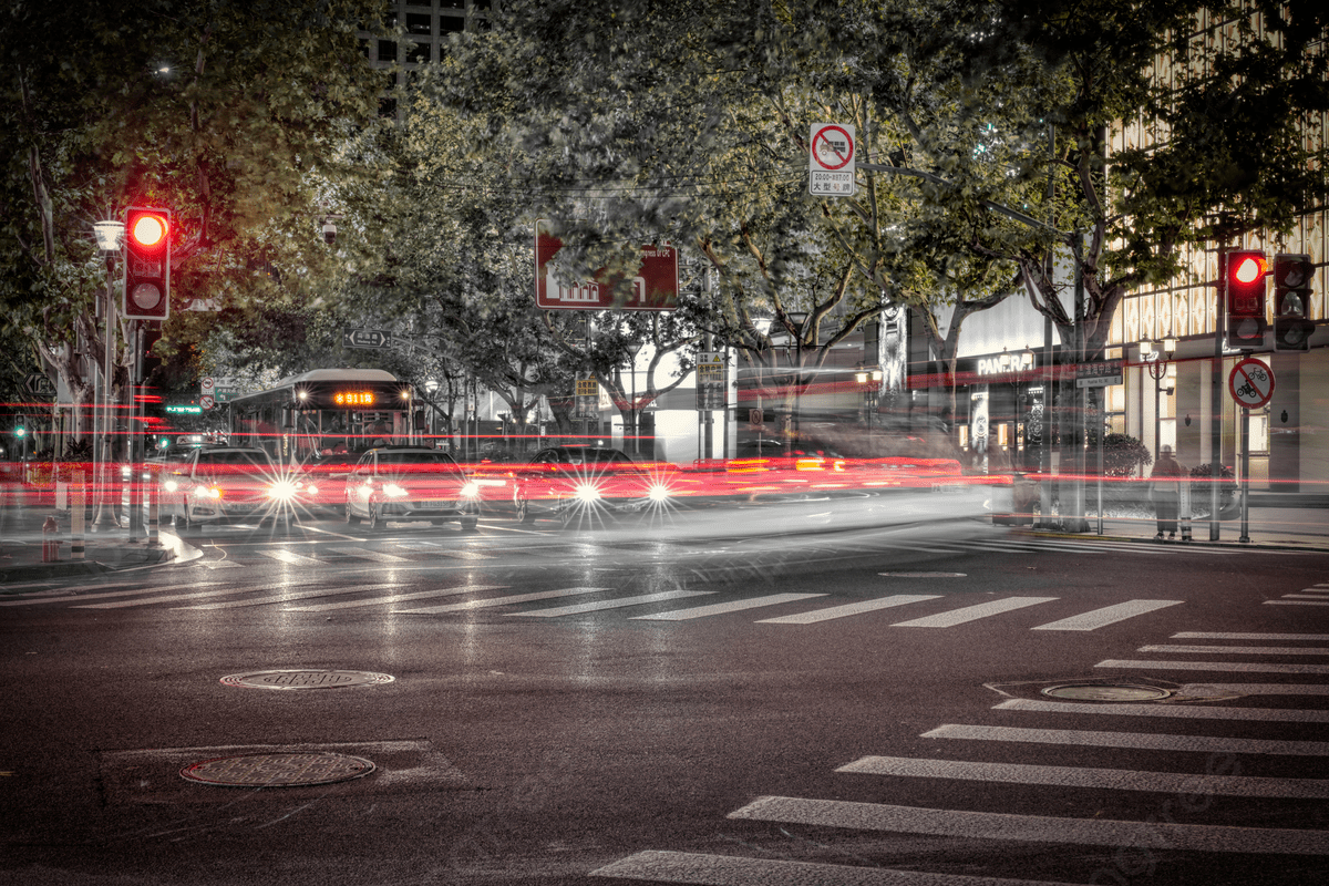 1200x800 A Corner Of City Street Traffic Lights At Night Photo And Picture For Free Download