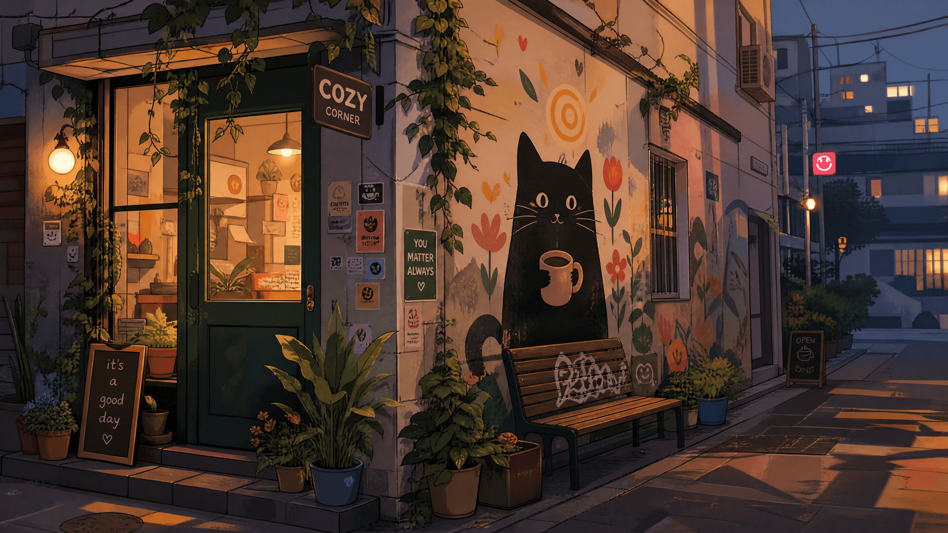 1920x1080 Cozy Cat Cafe