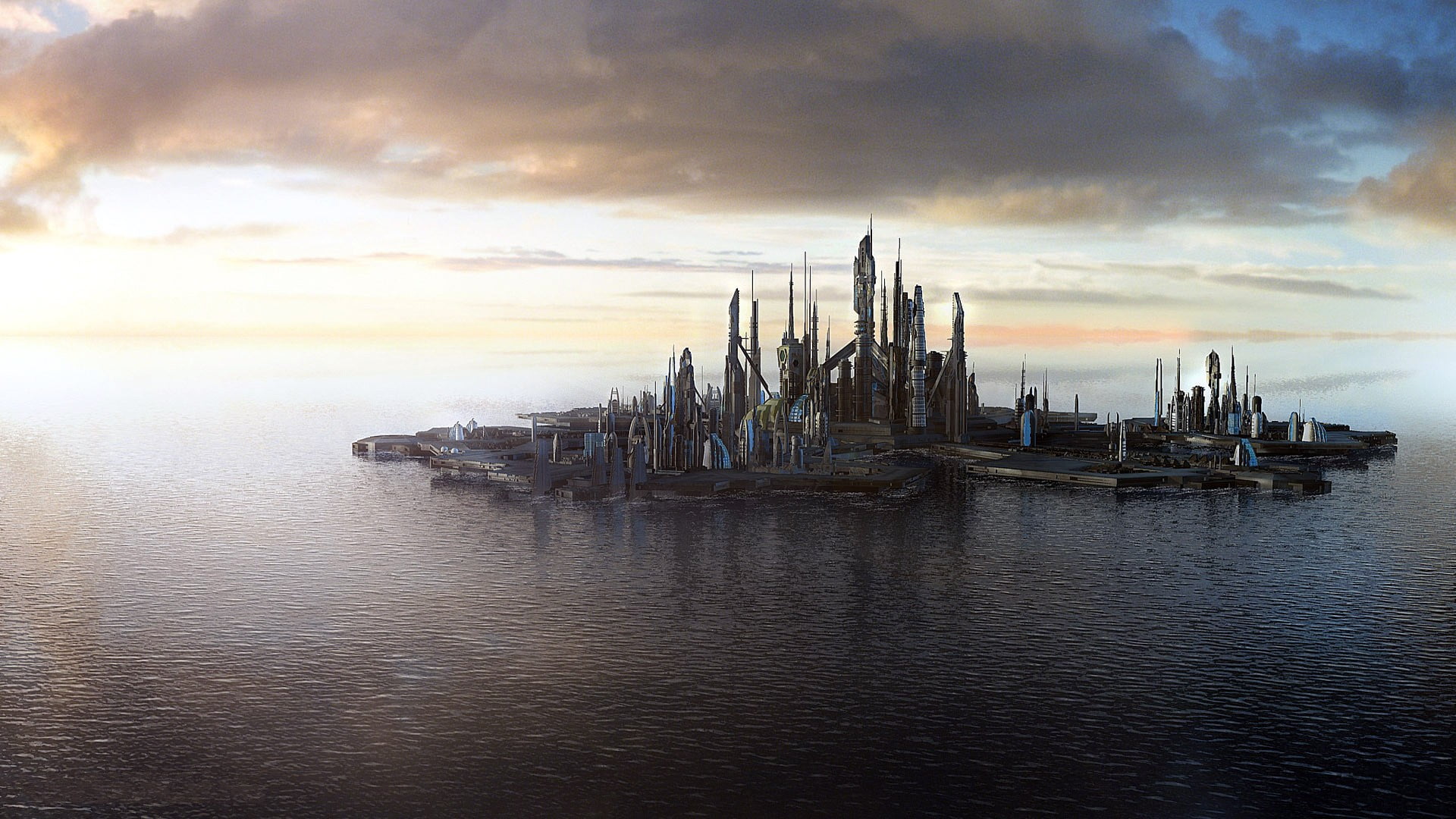 1920x1080 High rise building, science fiction, Stargate, SyFy, Stargate Atlantis HD wallpaper
