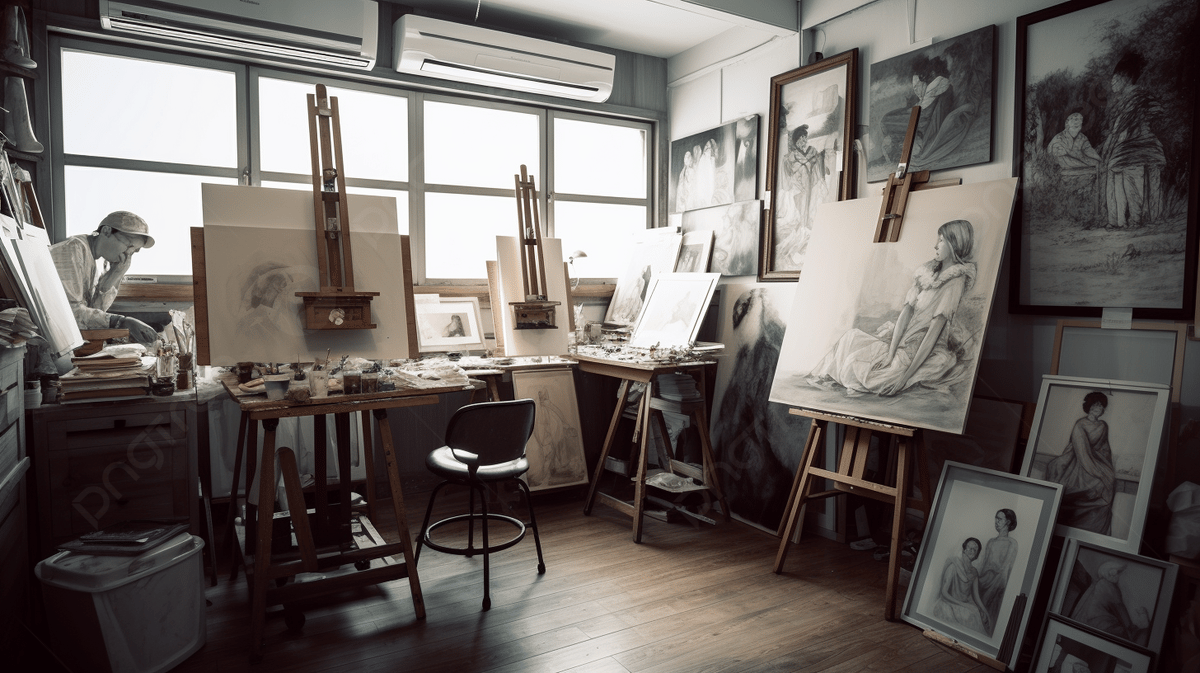 1200x673 Small Art Studio With Easels And A Large Easel, Art Atelier Figure Drawing, HD Photography Photo, Picture Frame Background Image And Wallpaper for Free Download