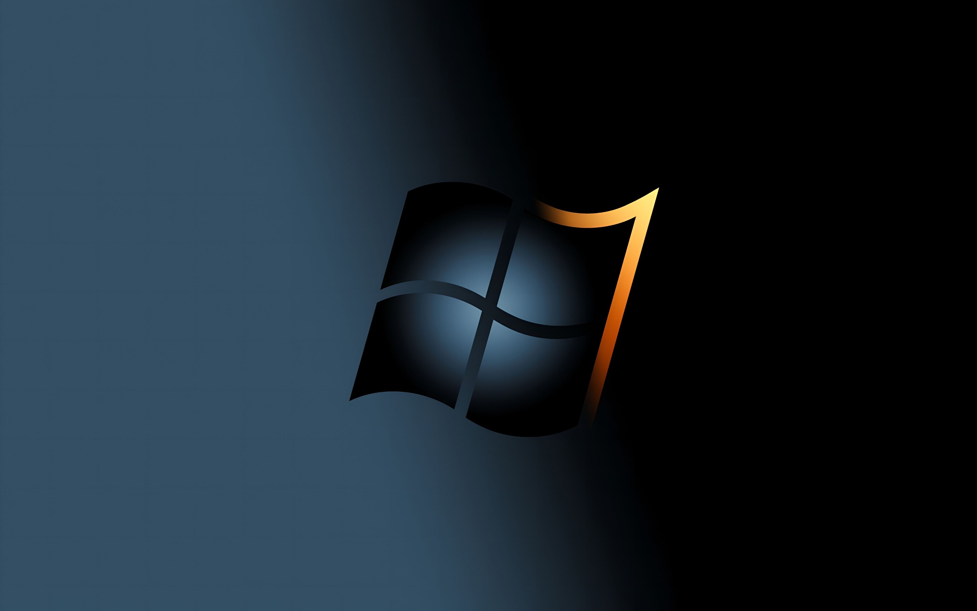 3840x2400 Windows 7 Dark Orange Logo 4K Wallpaperx2400