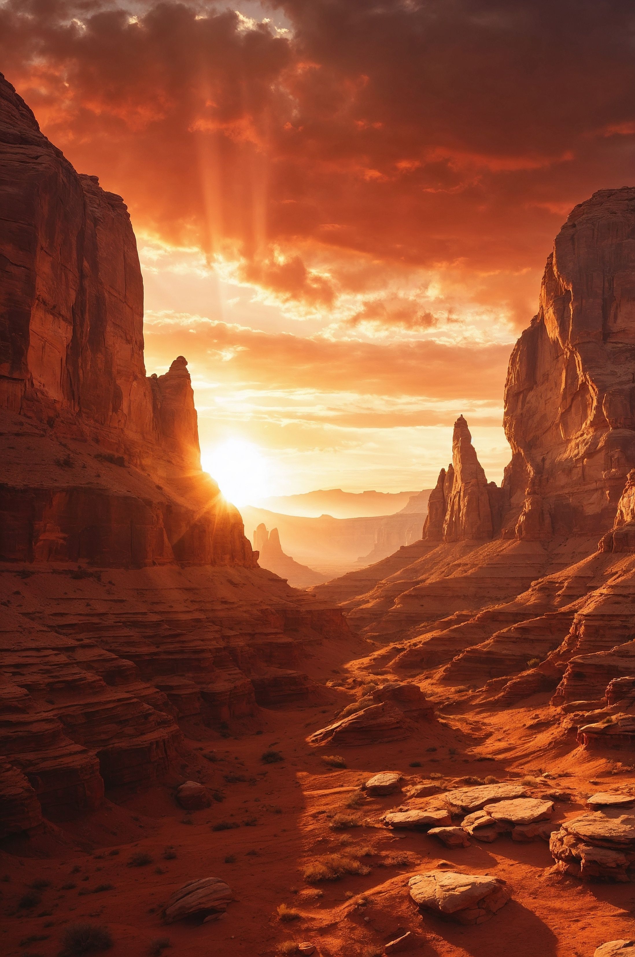 2196x3312 Desert Landscape with Red Cliffs