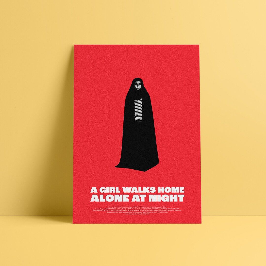 1080x1080 A Girl Walks Home Alone at Night 12 X 18 Inch Minimal Movie Poster Giclee Print