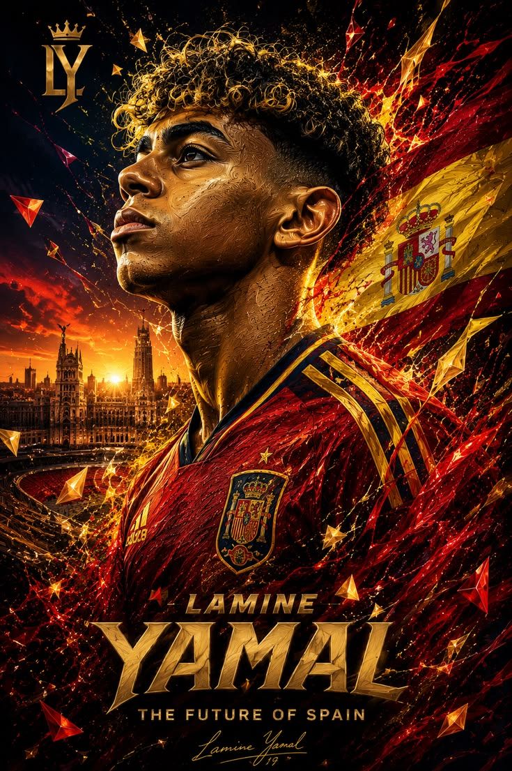 735x1105 Lamine Yamal Spain Poster. FIFA World Cup 2026. Spain Football ArtK Wallpaper