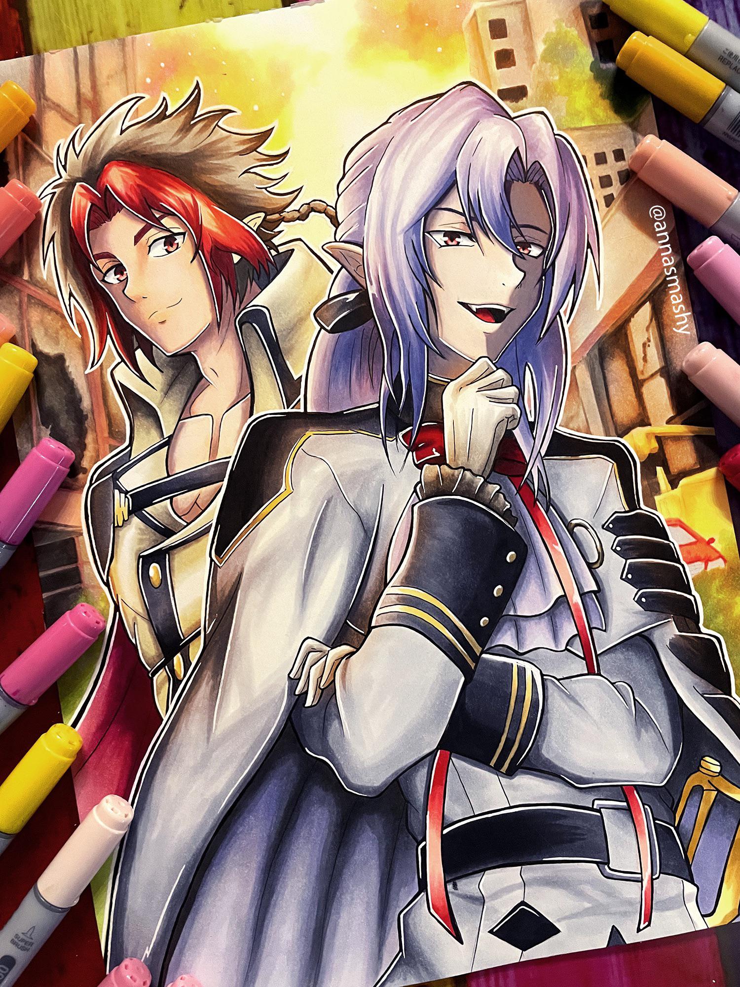 1500x2000 Hi guys! Here is my art piece of Crowley and Ferid! I just caught up with the manga, and Ferid has grown on me so much! Anyway, I hope you like it