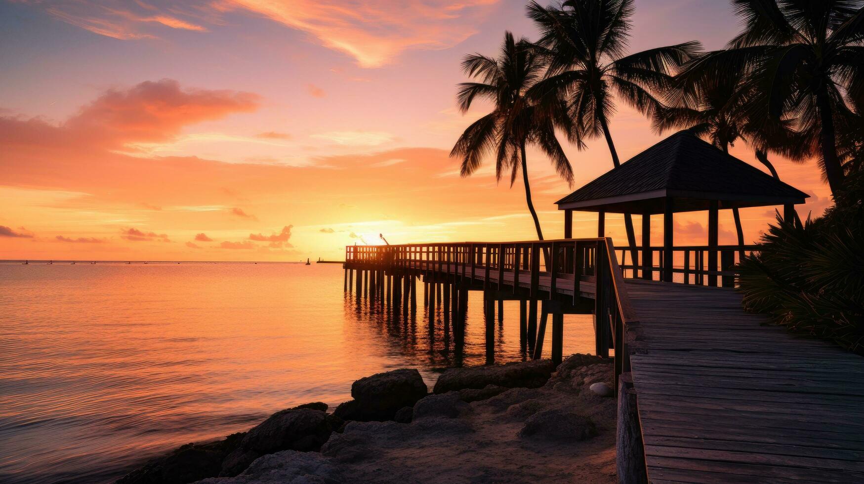 1749x980 Sunrise at a dock in Islamorada Florida Keys