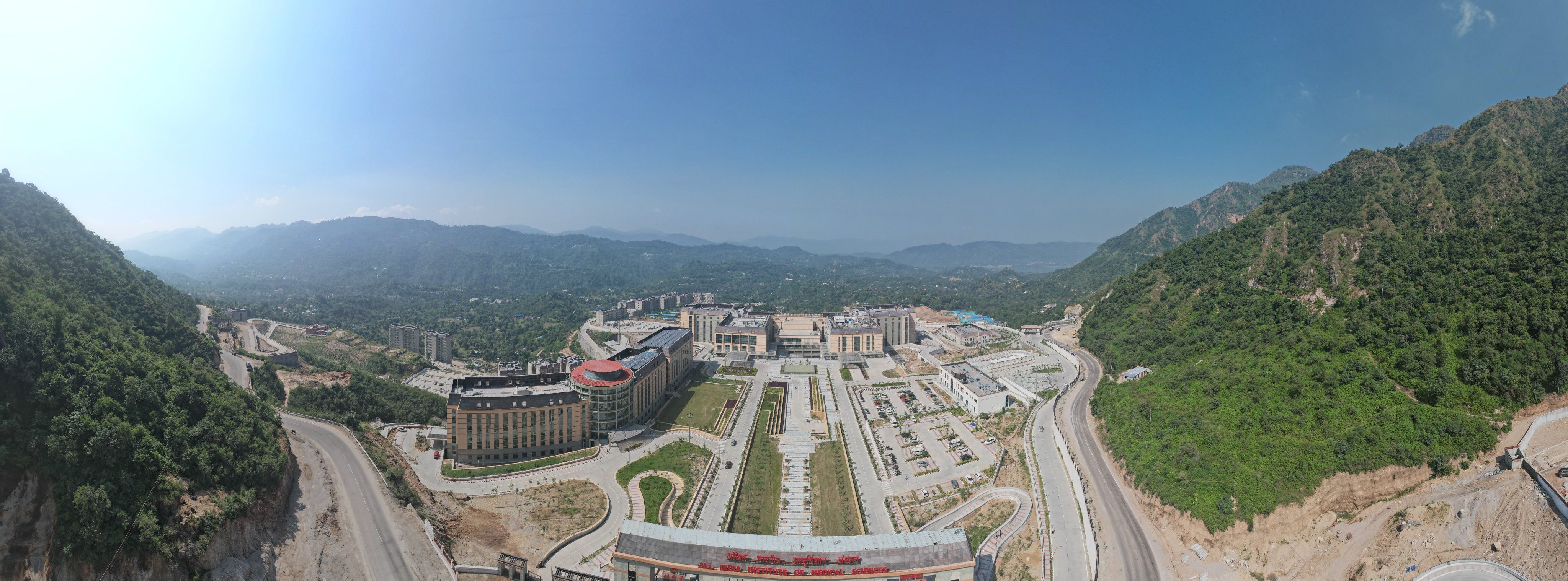 4096x1519 PM Modi inaugurates 'Green Hospital' AIIMS Bilaspur in Himachal Pradesh