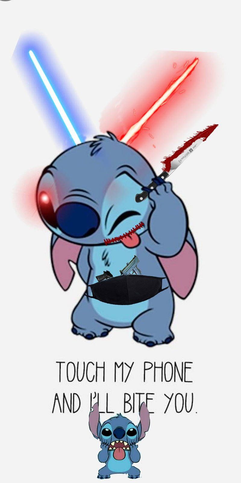 800x1599 Download free Lilo's Naughty Sidekick Stitch Protecting Your Phone Wallpaper