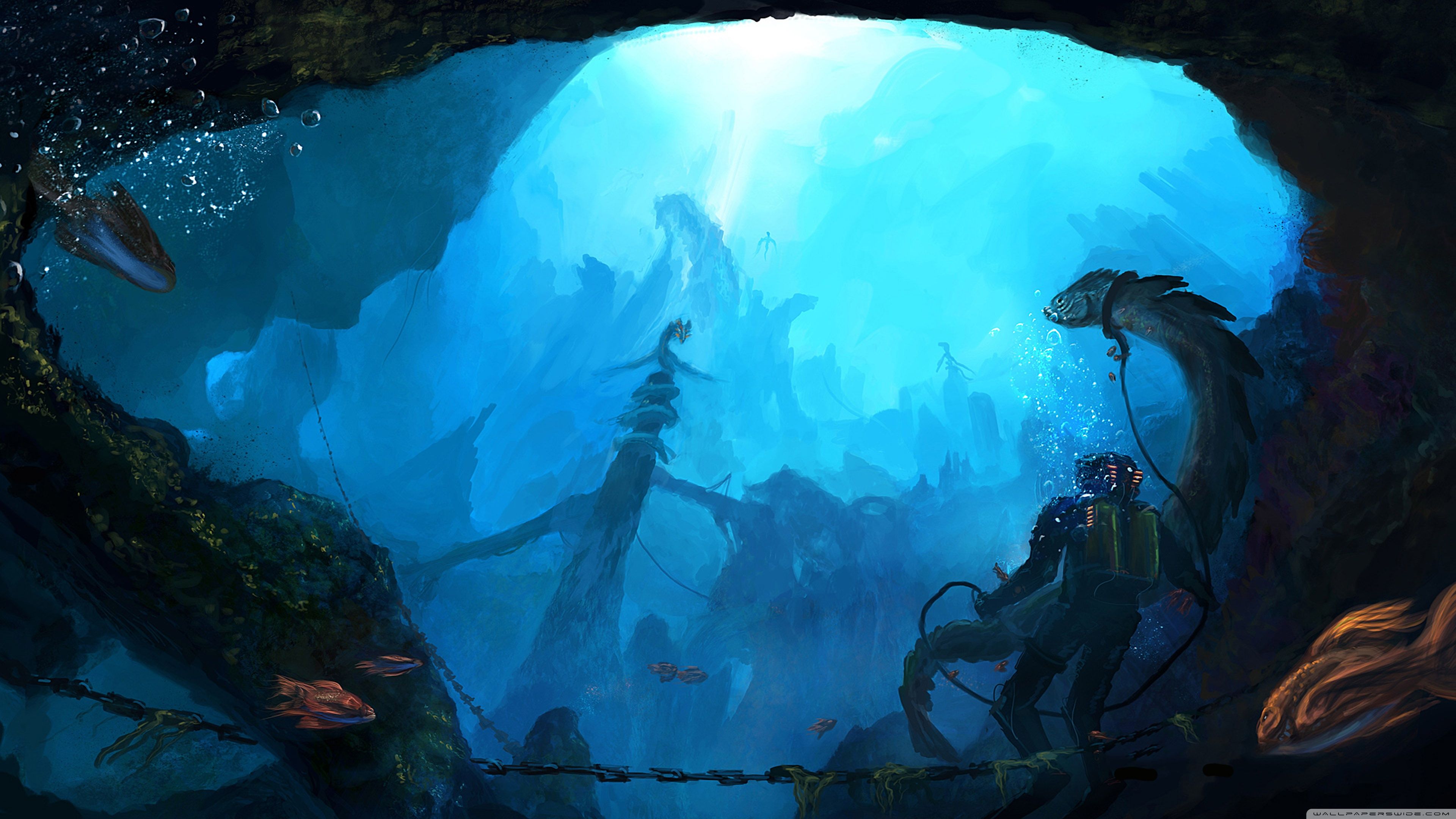 3840x2160 Underwater 4K UHD Wallpaper for UltraHD Desktop and TV : Widescreen and UltraWide Display : Dual Monitor : Smartphone and Tablet Devices