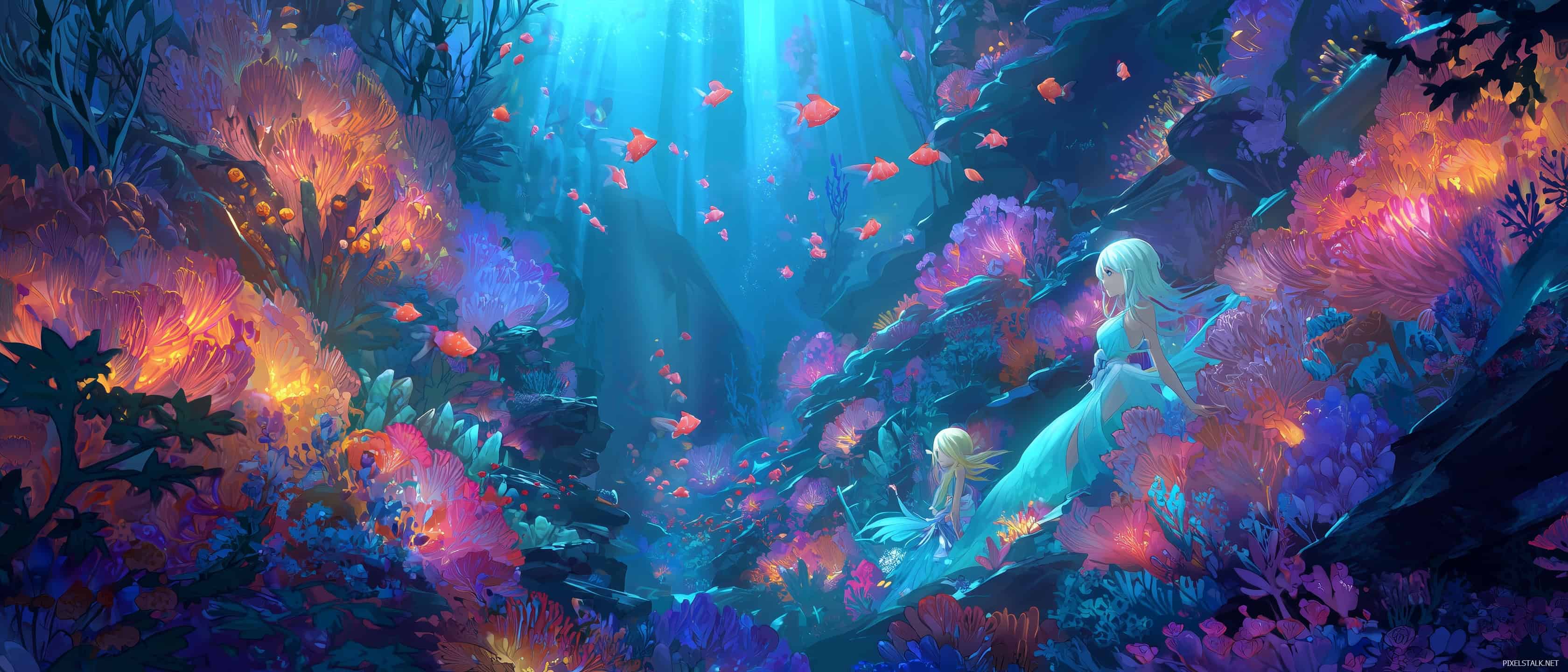 3360x1440 Anime Dual Monitor Wallpaper