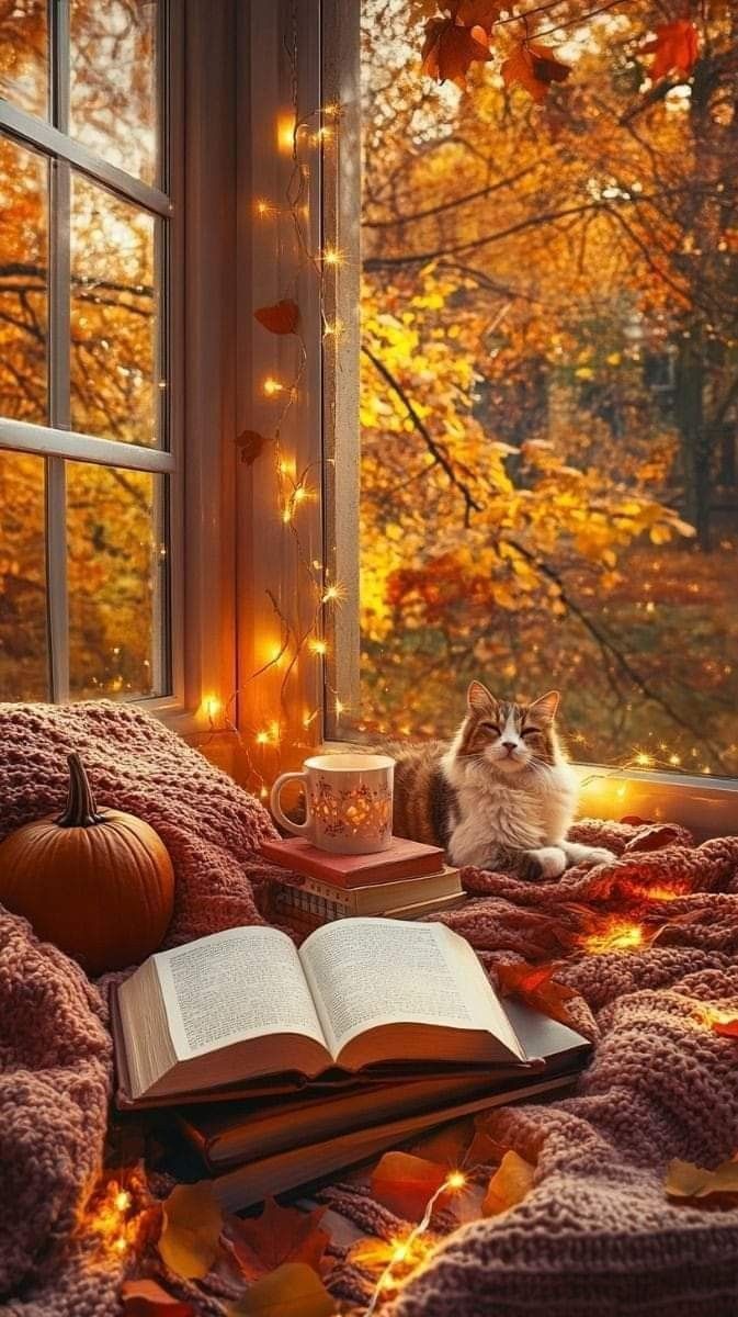 673x1200 Aesthetic home fall. Autumn aesthetic cozy cat wallpaper, Fall cozy wallpaper, Autumn phone wallpaper cozy aesthetic