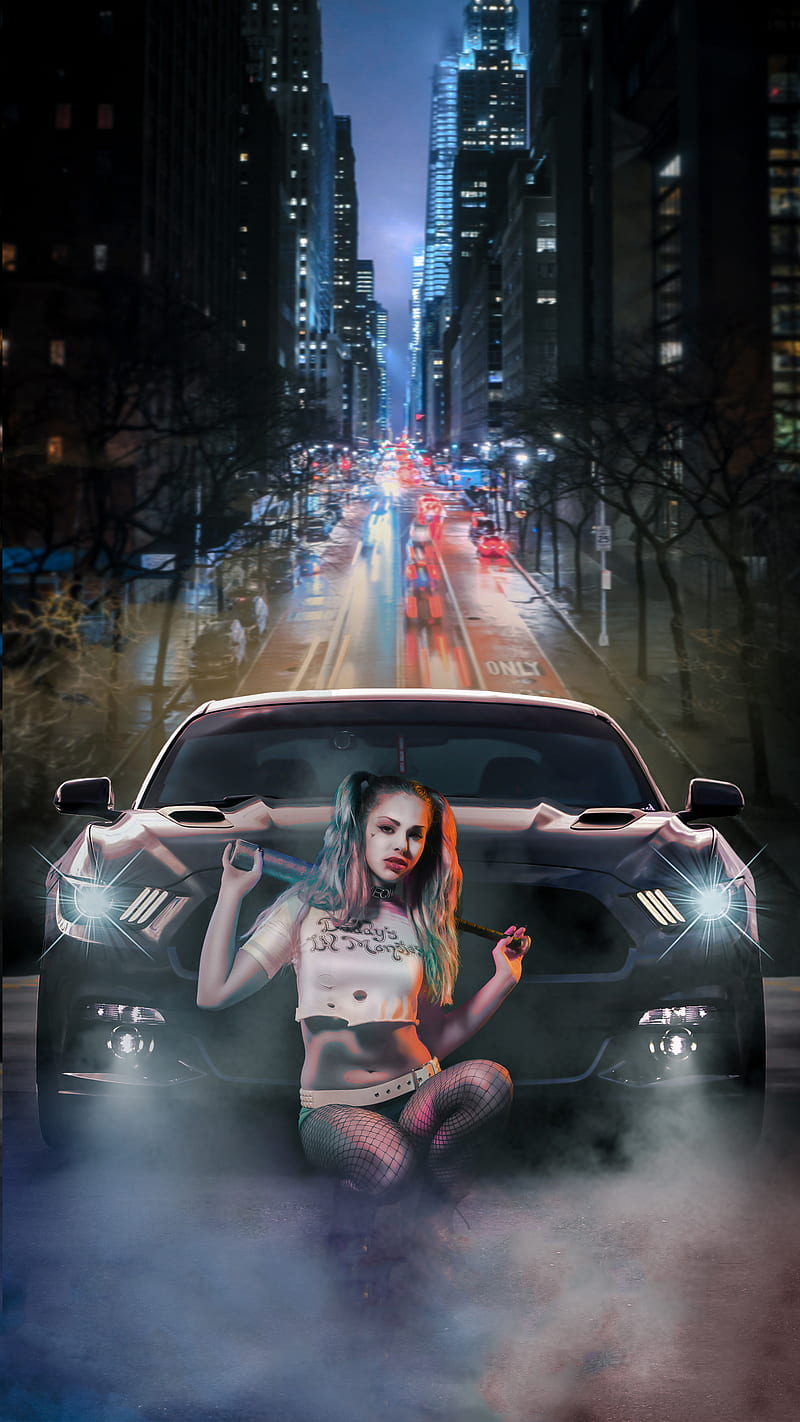 800x1422 TOKYO CARS, SHERIF, blue, car, cloud, light, red, sky, smoke, street, HD phone wallpaper