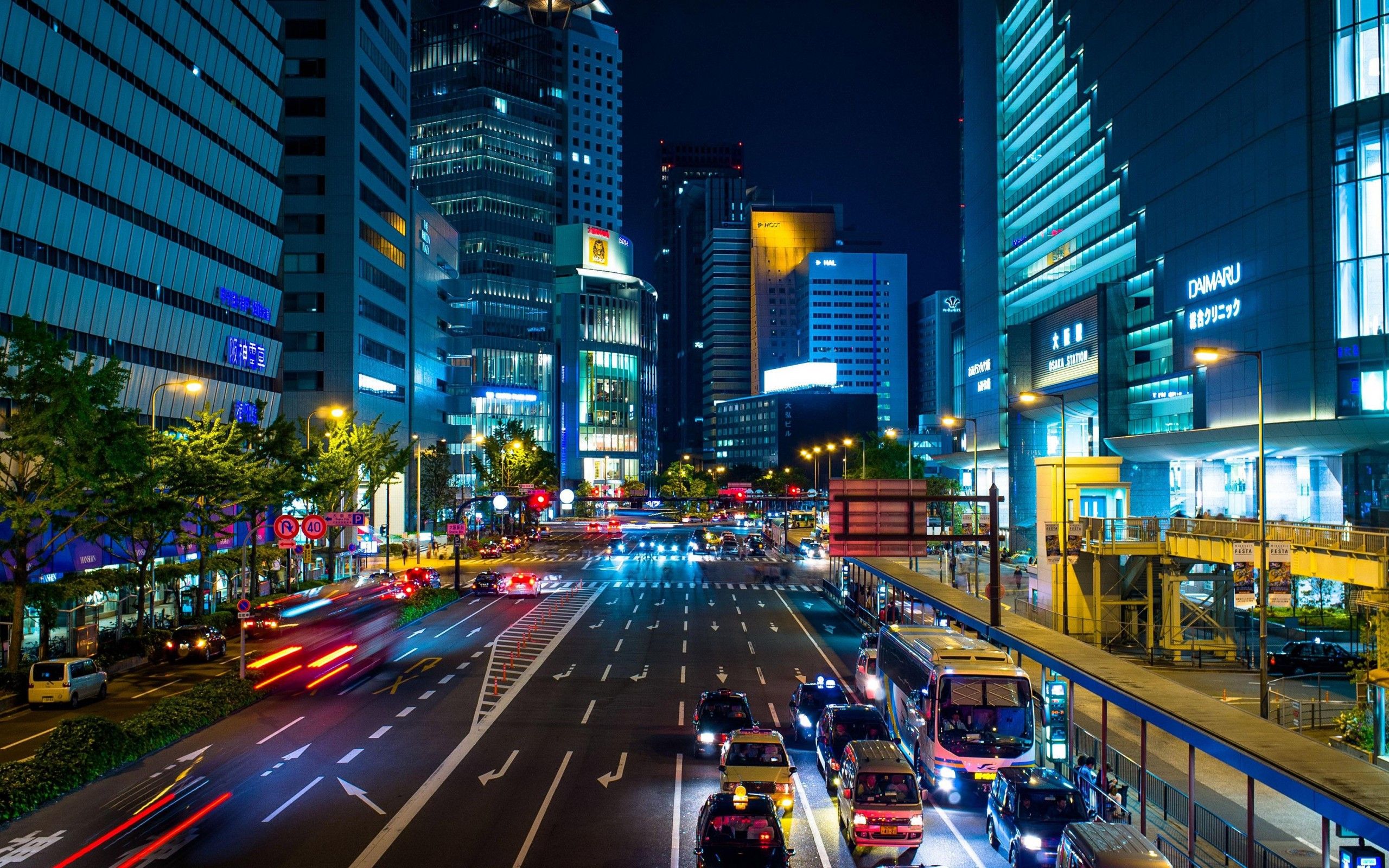 2560x1600 Wallpaper Cars on Road in City During Night Time, Background Free Image