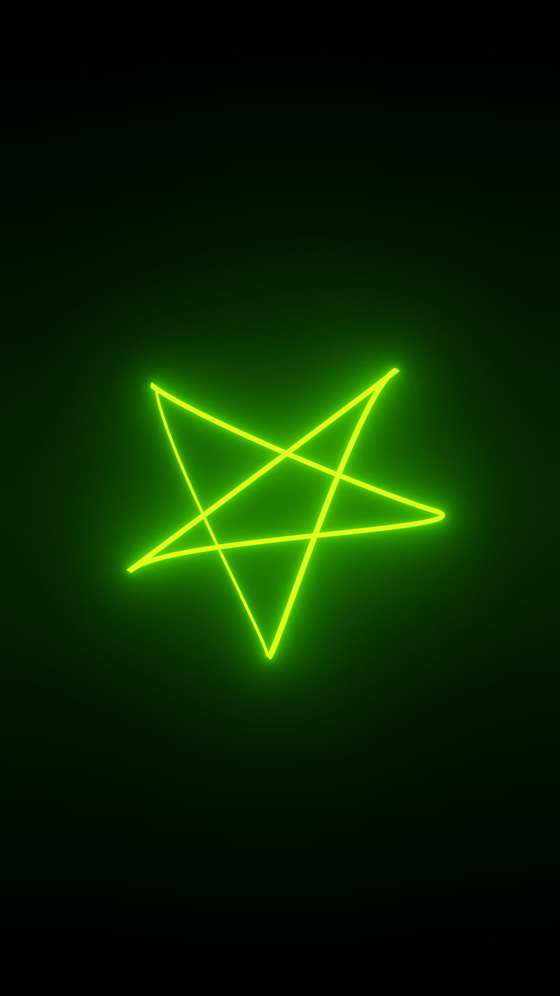 800x1422 Green Neon Star, 80s, 90s, Abstract, chill, chillwave, city, cyberpunk, darksynth, HD phone wallpaper